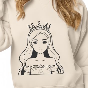A royalty-free illustration of a young female princess in a medieval setting.