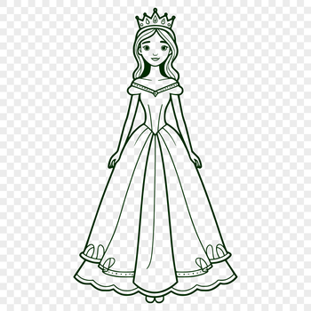 Female royalty character in a princess dress.