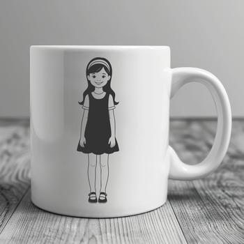 A minimalist graphic design of a little girl created using digital drawing tools.