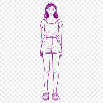 A young girl illustration designed as a vector art.