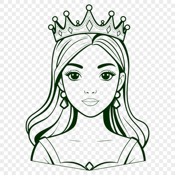 Female character design in vector format, ideal for digital art and cutting machines.