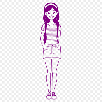 A young girl illustration designed as a vector graphic in SVG format.