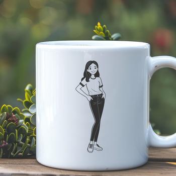 A digital illustration of a young girl, created using vector graphics.