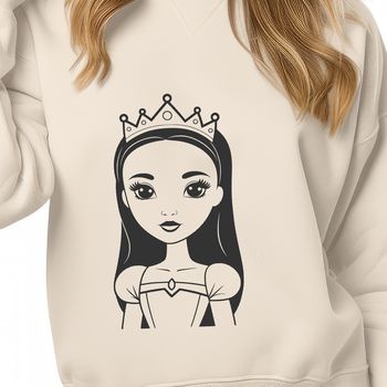 A young female princess depicted in an elegant style, suitable for vector graphics.