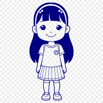 A young girl illustration designed as a vector graphic.