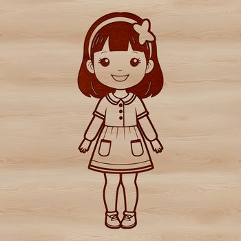 Female character design in vector format, suitable for digital cutting machines and graphic design software.