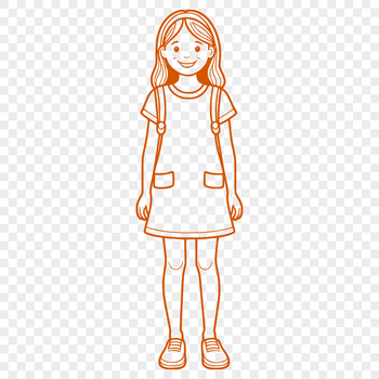 Girl character designed in scalable vector format (SVG) suitable for digital use.