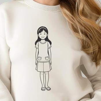 A young girl's face illustration created as an SVG file.