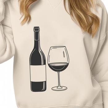 A stylized illustration of a glass filled with wine, suitable for vector graphics.