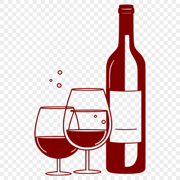 Wine bottle illustration in a simple design style.