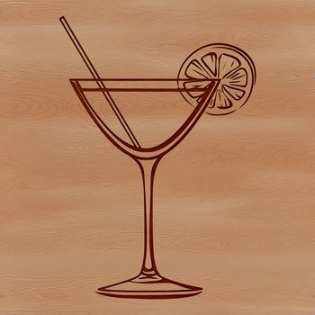 A colorful cocktail in a glass, perfect for vector art and design projects.