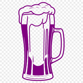 A detailed illustration of a glass filled with beer, suitable for cutting machines and digital designs.