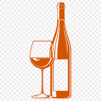 A detailed illustration of a wine glass filled with red wine, perfect for crafting and cutting machine projects.