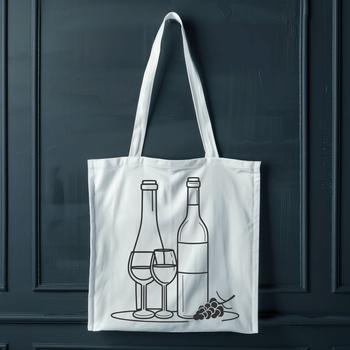 An icon representation of a wine glass and bottle, suitable for vector design projects.