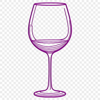 A glass containing red wine on a table.