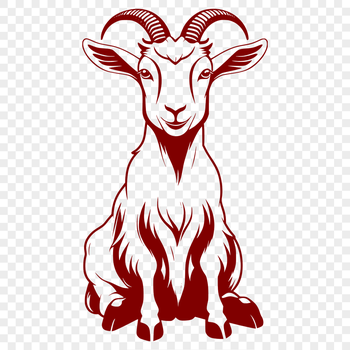 A vector illustration of a goat in a farm setting.
