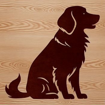 A sitting Golden Retriever dog, illustrated in vector art format.