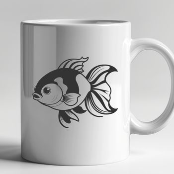 A colorful goldfish swimming in water, ideal for personal or commercial vector art projects.