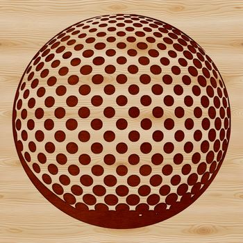 A minimalist illustration of a golf ball and club, created in vector format for graphic design.