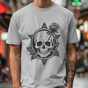 A stylized illustration of a Gothic-style skull with intricate details, suitable for various digital crafting projects.