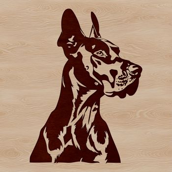 Large breed dog with distinctive head shape and floppy ears, suitable for vector art projects.