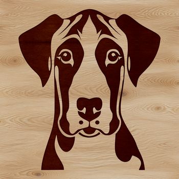 Large breed dog with a distinctive head shape, suitable for use in vector art designs.