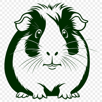 A detailed illustration of a guinea pig for graphic design projects.