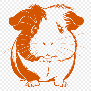 A high-quality vector illustration of a happy guinea pig with bold lines and bright colors.