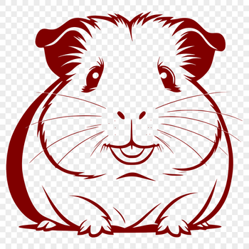 A detailed vector illustration of a guinea pig suitable for digital printing or cutting.