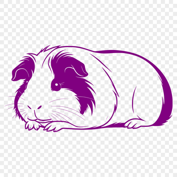 A digital illustration of a guinea pig in a sitting position.