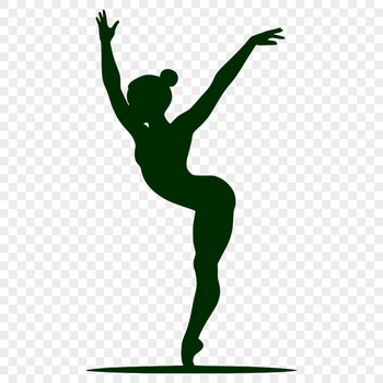 Gymnast in motion, showcasing flexibility and strength, vector art illustration.