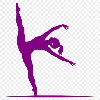 An illustration of a female gymnast in mid-leap, highlighting flexibility and athleticism.