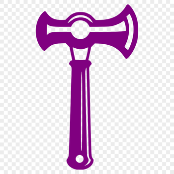 A hand holding a hammer, with the tool's handle and head prominently displayed.