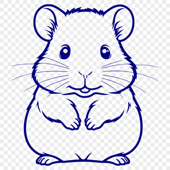 A digital illustration of a hamster, suitable for commercial or personal use in various design applications.