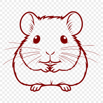 A cute, furry hamster illustration designed as a vector graphic.