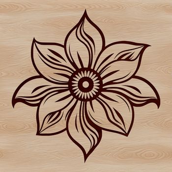 A detailed illustration of a wild flower in various colors and textures.