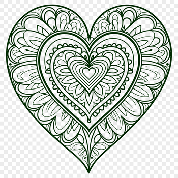 Illustrative heart design featuring intricate mandala patterns, ideal for digital projects.