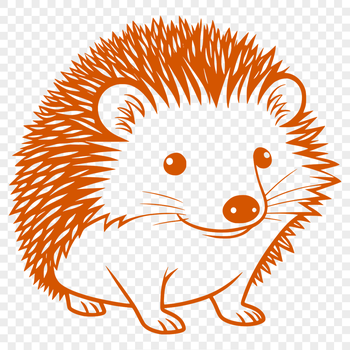 A digital drawing of a small mammal with spines, designed as a graphic element.