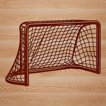 Hockey goal silhouette in vector format.