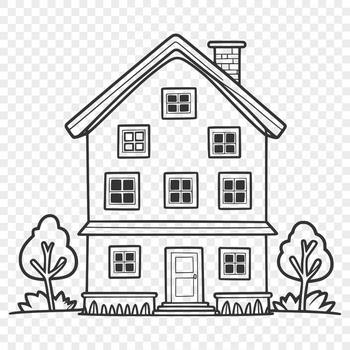 A simple, scalable SVG illustration of a modern house, ideal for various design applications.