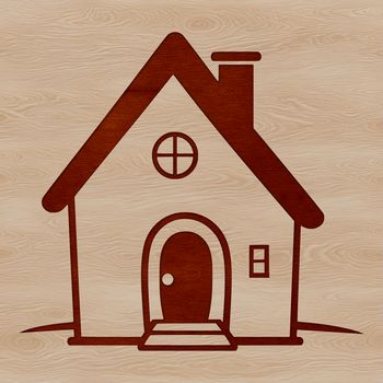 A simple vector design of a residential house with a detailed architectural style.