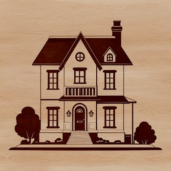 Simple vector illustration of a residential building