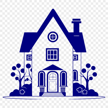 A simple, vector illustration of a single-family residence.