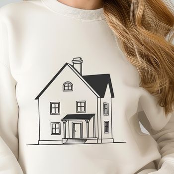 Vector illustration of a single-family home with architectural details and lines.