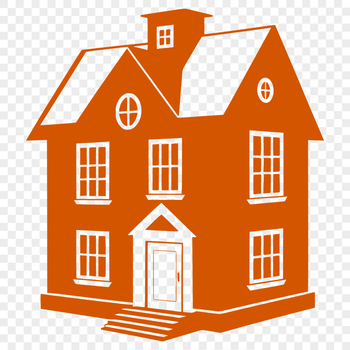 Vector illustration of a single-family dwelling with a traditional roof and windows.