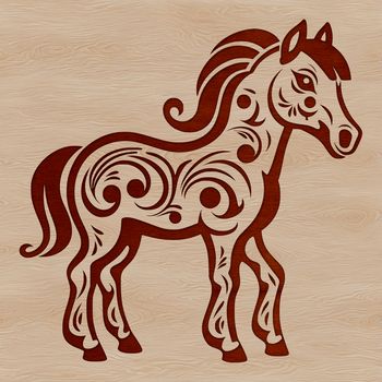 A detailed, scalable illustration of a horse in vector format.