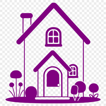 A simple 2D illustration of a modern residential building, suitable for various graphic design applications.