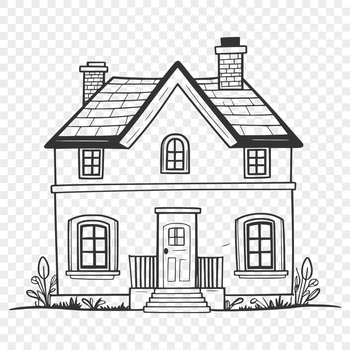 A simple house design created as a vector image.