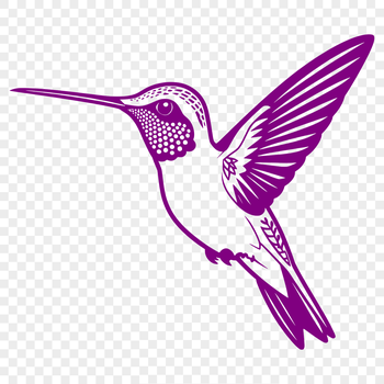 Illustration of a hummingbird perched on a flower, created using scalable vector graphics (SVG).