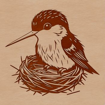A colorful hummingbird in mid-air, depicted as a vector illustration.